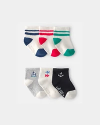 Baby Boy 6-Pack Nautical Ankle Socks