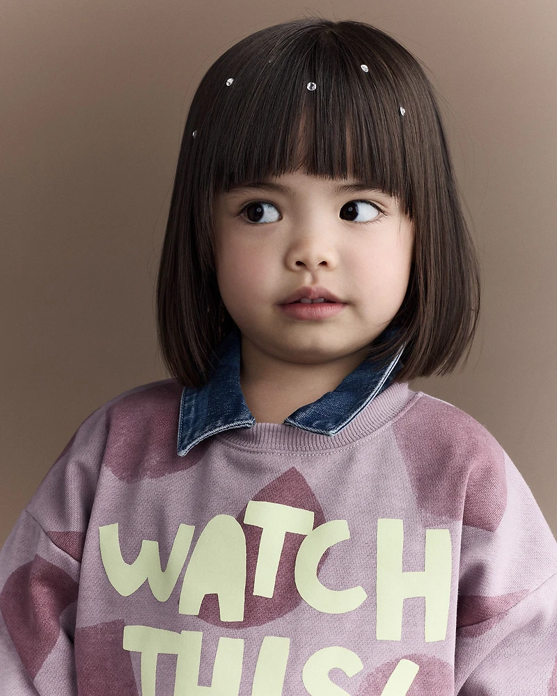 Toddler Watch This!' Shapes Dolman-Sleeve Sweatshirt - Mauve