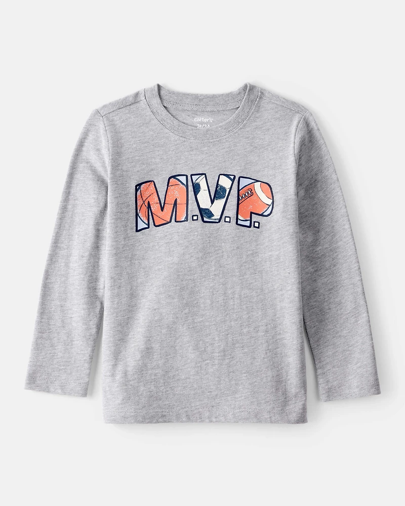 Toddler Boy 2-Piece MVP Long-Sleeve Graphic Tee & Joggers Set - Grey