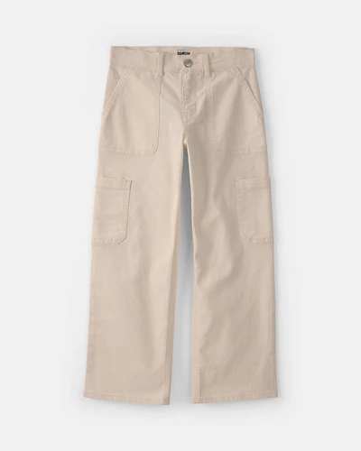 Girls Straight-Leg Cargo Pants - Cream