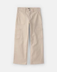 Girls Straight-Leg Cargo Pants - Cream