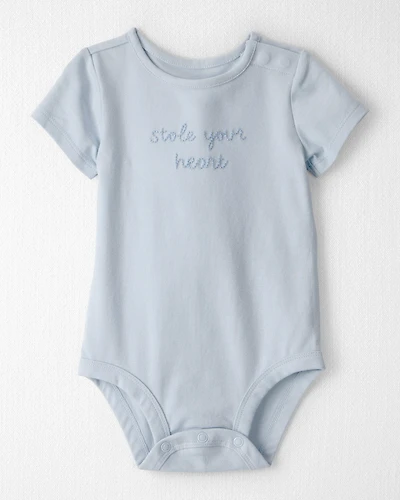 Baby Organic Cotton 'Stole Your Heart' Embroidered Bodysuit