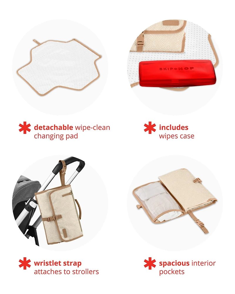 Pronto Signature Changing Station - Beige Swirl Dot