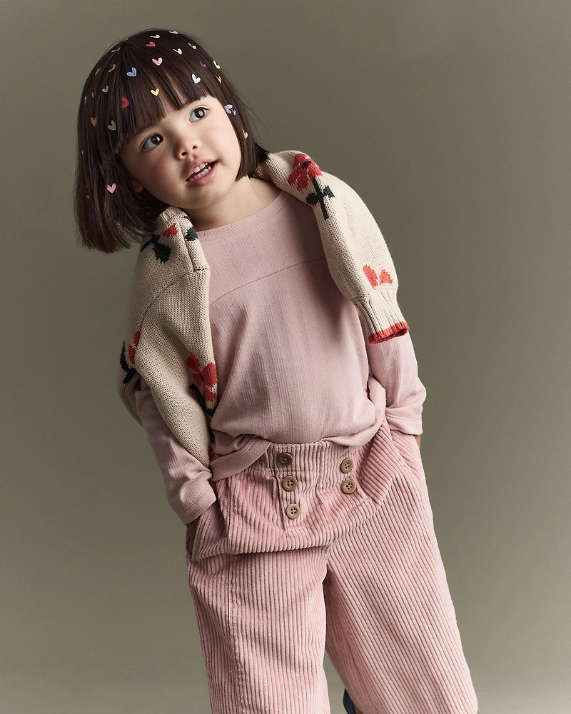 Toddler Girl Pointelle Long-Sleeve Top