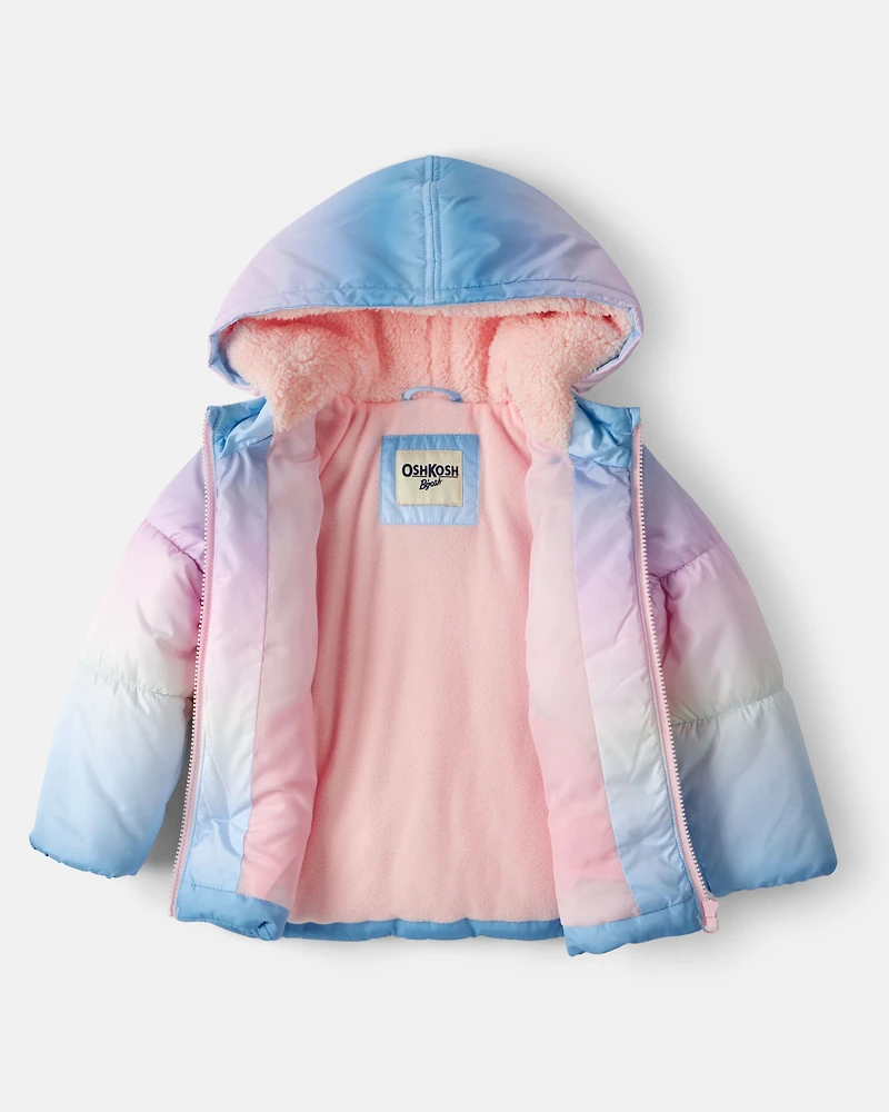 Toddler Girl Ombre Hooded Puffer Jacket