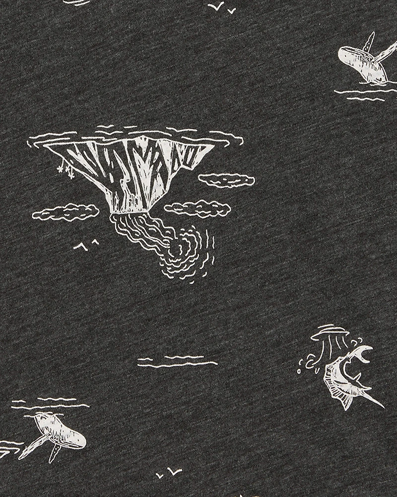 Toddler Sea Print Sleeveless Slub Jersey Tank