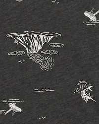 Toddler Sea Print Sleeveless Slub Jersey Tank