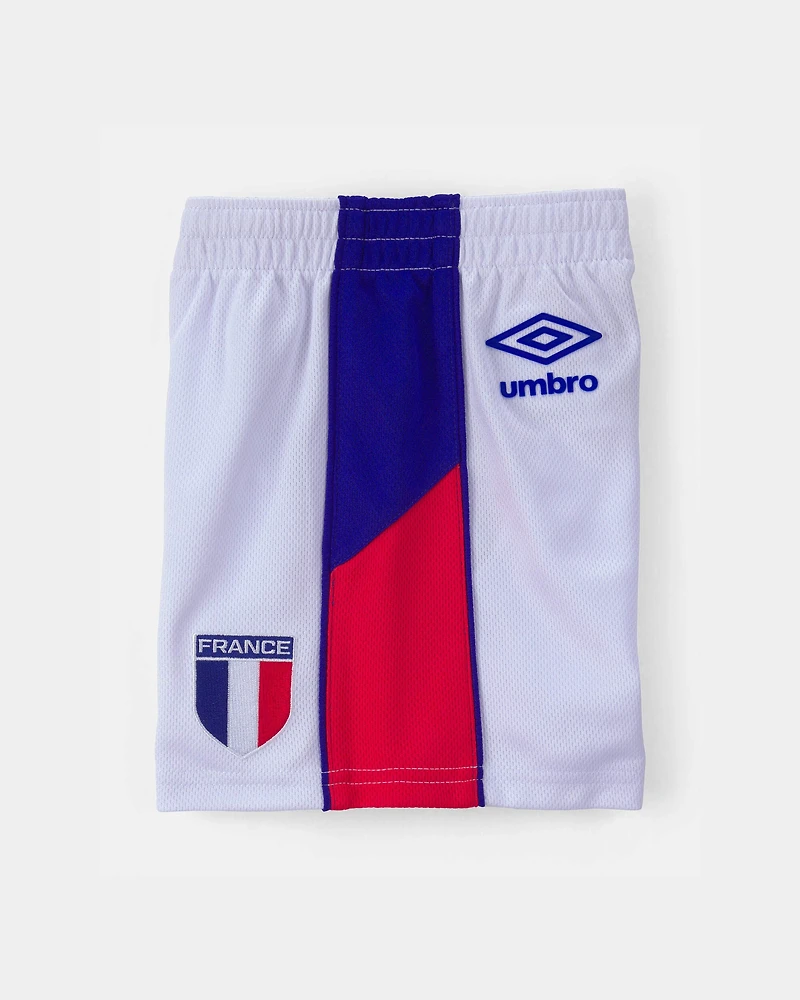 Toddler Umbro France Mesh Soccer Shorts - Blue/Red/White