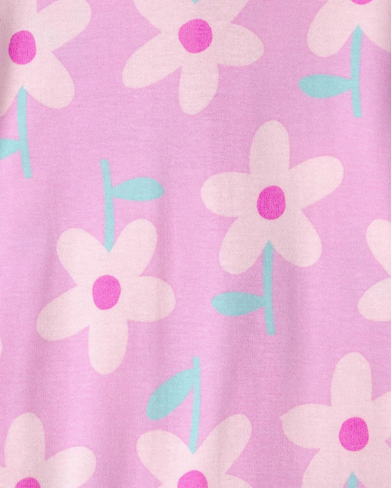 Baby Girl 2-Pack Floral Butterfly 100% Cotton Snug Fit 1-Piece Pajama - Blue/Pink