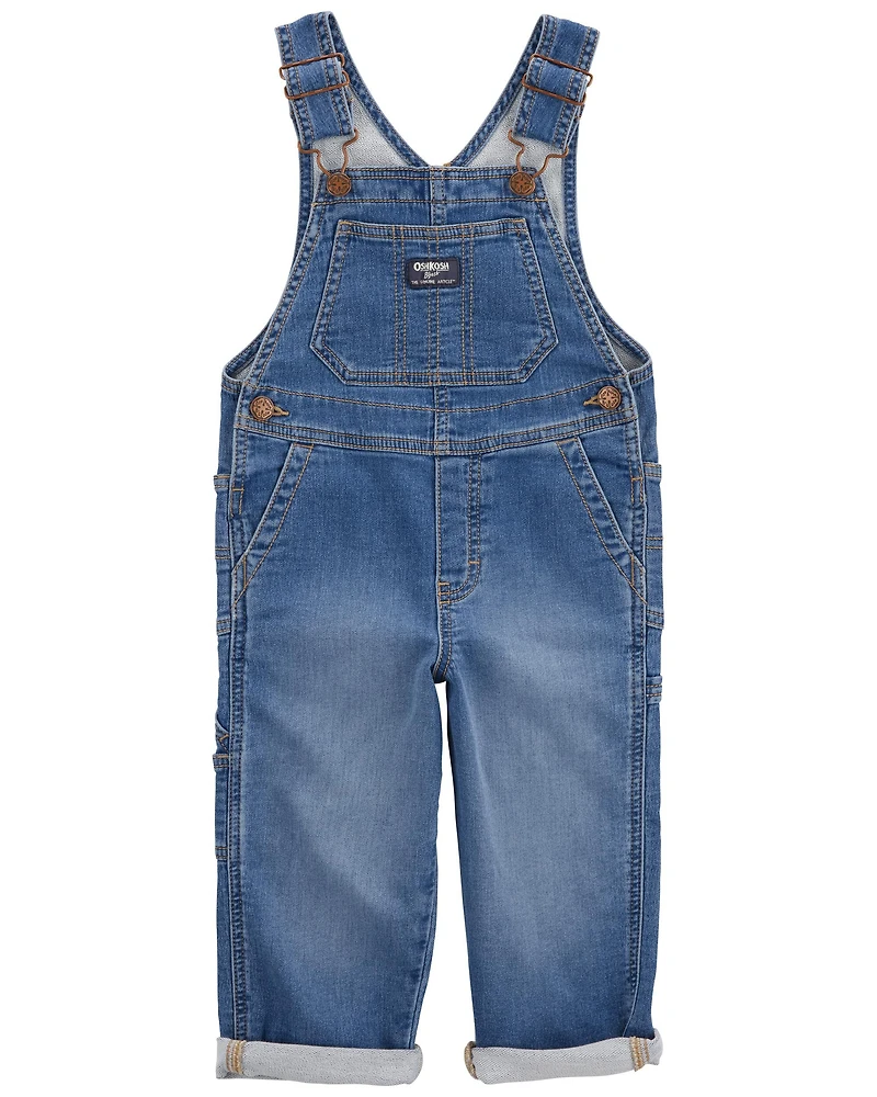 Toddler Stretch Denim Overalls - Medium Wash