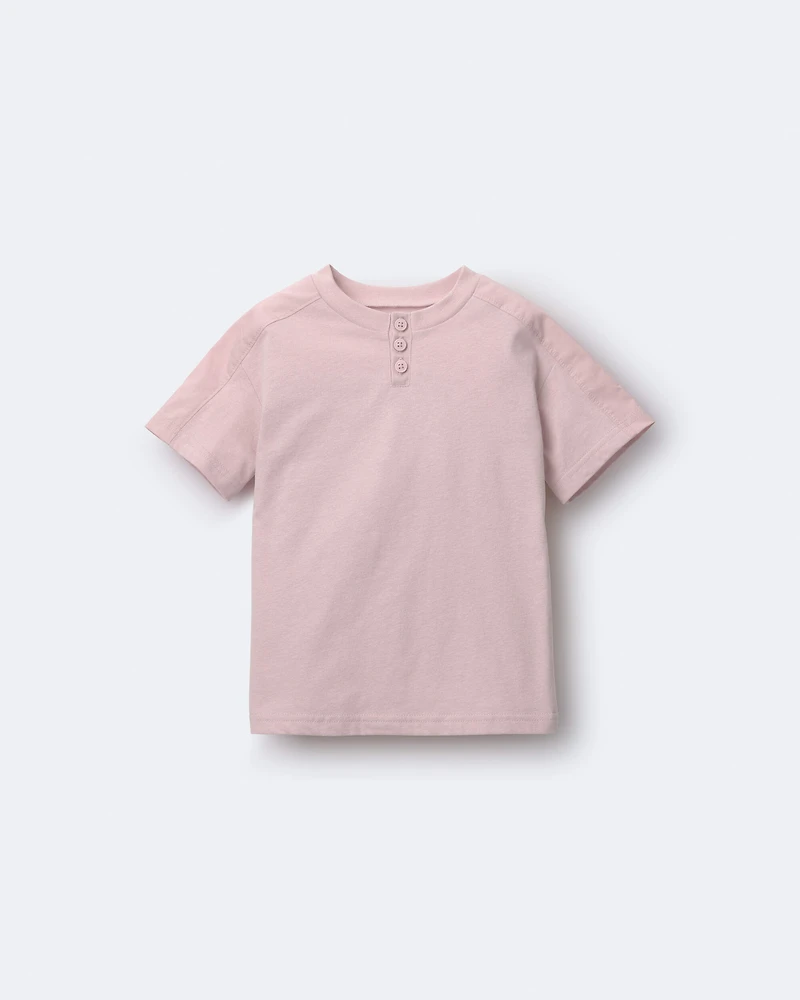 Toddler Henley Tee - Light Pink