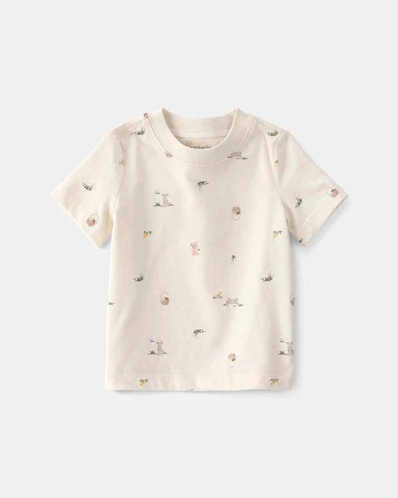 Baby Boy 2-Piece Easter Bunny Shortall Set - Blue/Cream