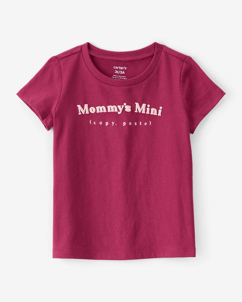 Toddler Girl Mommy's Mini Short-Sleeve Graphic Tee - Burgundy