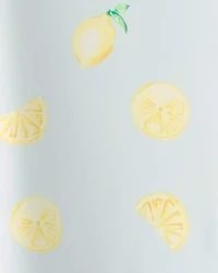 Girls 3-Piece Lemon Striped Rashguard Swimsuit Set - Blue