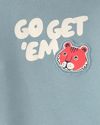 Baby Boy 2-Piece 'Go Get Em' Tiger Fleece Hooded Top & Pant Set - Blue