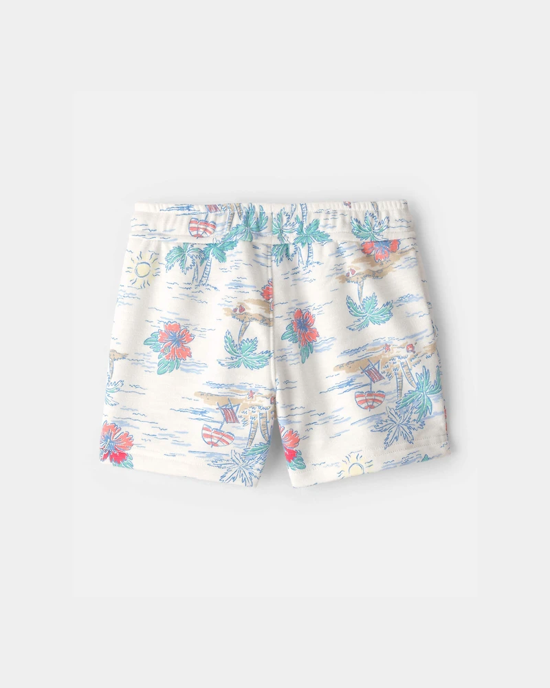 Toddler Boy Tropical Beach French Terry Shorts