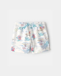 Toddler Boy Tropical Beach French Terry Shorts