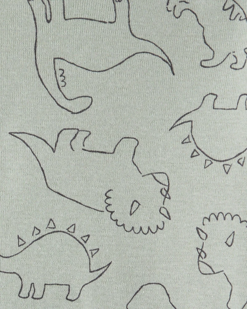 Baby Boy 3-Piece Dinosaur Vest Outfit Set - Grey