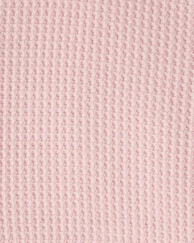 Toddler Girl Sherpa Waffle Knit Hooded Jacket Made with Organic Cotton