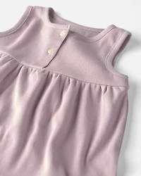 Toddler Girl 2-Pack Organic Cotton Knit Tanks in Seashells