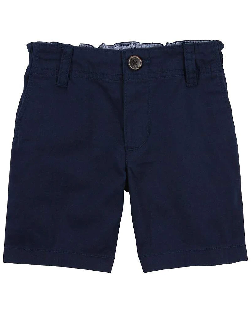Toddler Boy Stretch Chino Shorts - Navy