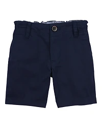 Toddler Boy Stretch Chino Shorts - Navy