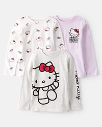 Girls 3-Pack Hello Kitty® Long-Sleeve Graphic Tees