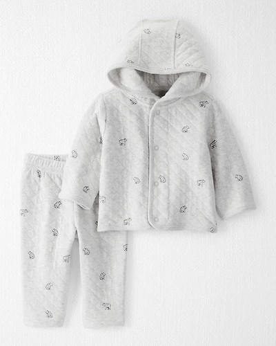 Baby Girl 2-Piece Cardigan & Pants Set Made with Organic Cotton