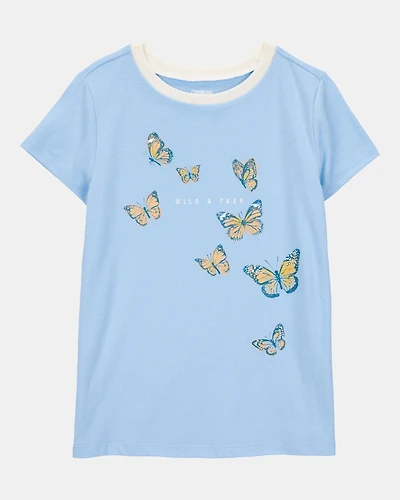 Kid Butterfly Short-Sleeve Graphic Tee - Blue