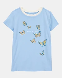 Kid Butterfly Short-Sleeve Graphic Tee - Blue
