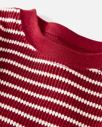 Baby Organic Cotton Striped Waffle Knit Pajamas