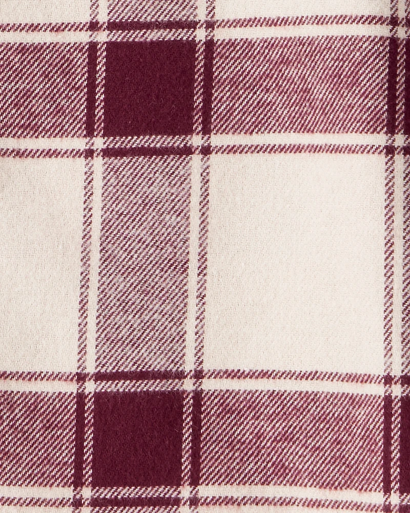 Baby Boy Plaid Button-Down Shirt - Maroon/Cream