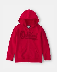 Kid OshKosh Logo Zip-Up Hoodie - Red