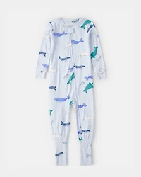 Baby Whale PurelySoft Snug Fit 1-Piece Pajama - Blue