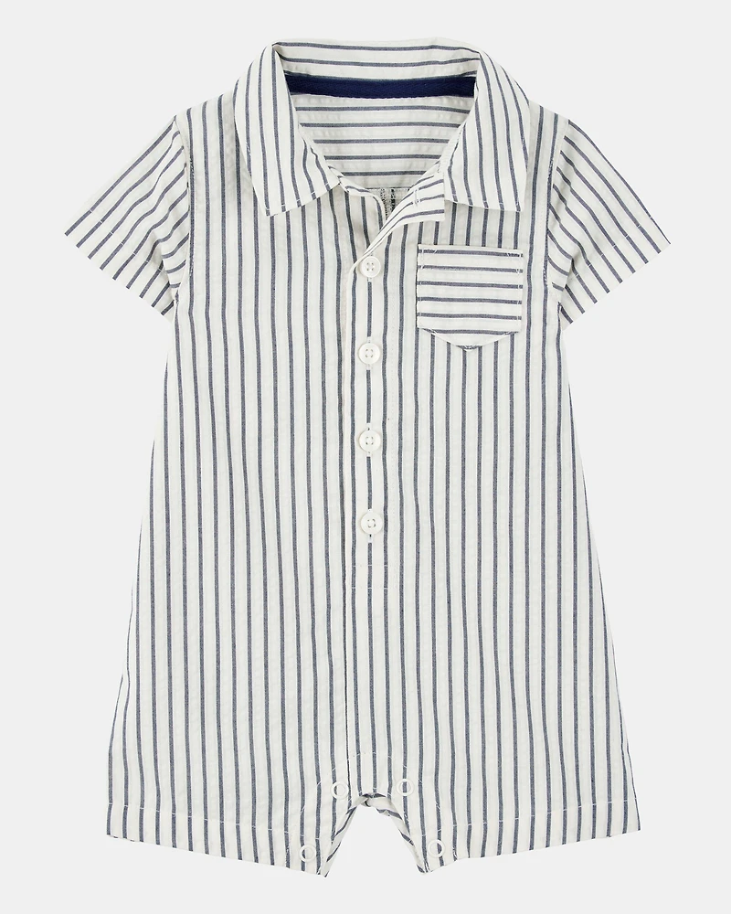 Baby Striped Polo Romper