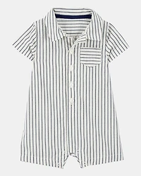 Baby Striped Polo Romper