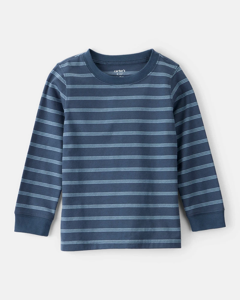 Toddler Boy Striped Long-Sleeve Tee - Navy