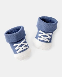Baby Boy 2-Pack Sneaker Booties - Blue/White