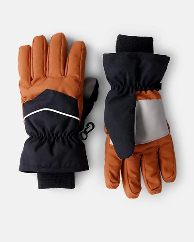 Boys Ski Glove - Black/Tan