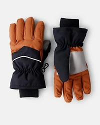 Boys Ski Glove - Black/Tan