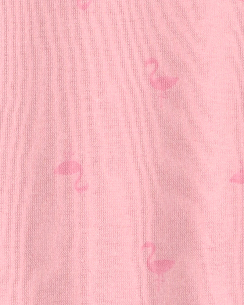 Toddler Girl Flamingo 100% Cotton Snug Fit 1-Piece Pajama - Pink