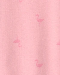 Toddler Girl Flamingo 100% Cotton Snug Fit 1-Piece Pajama - Pink