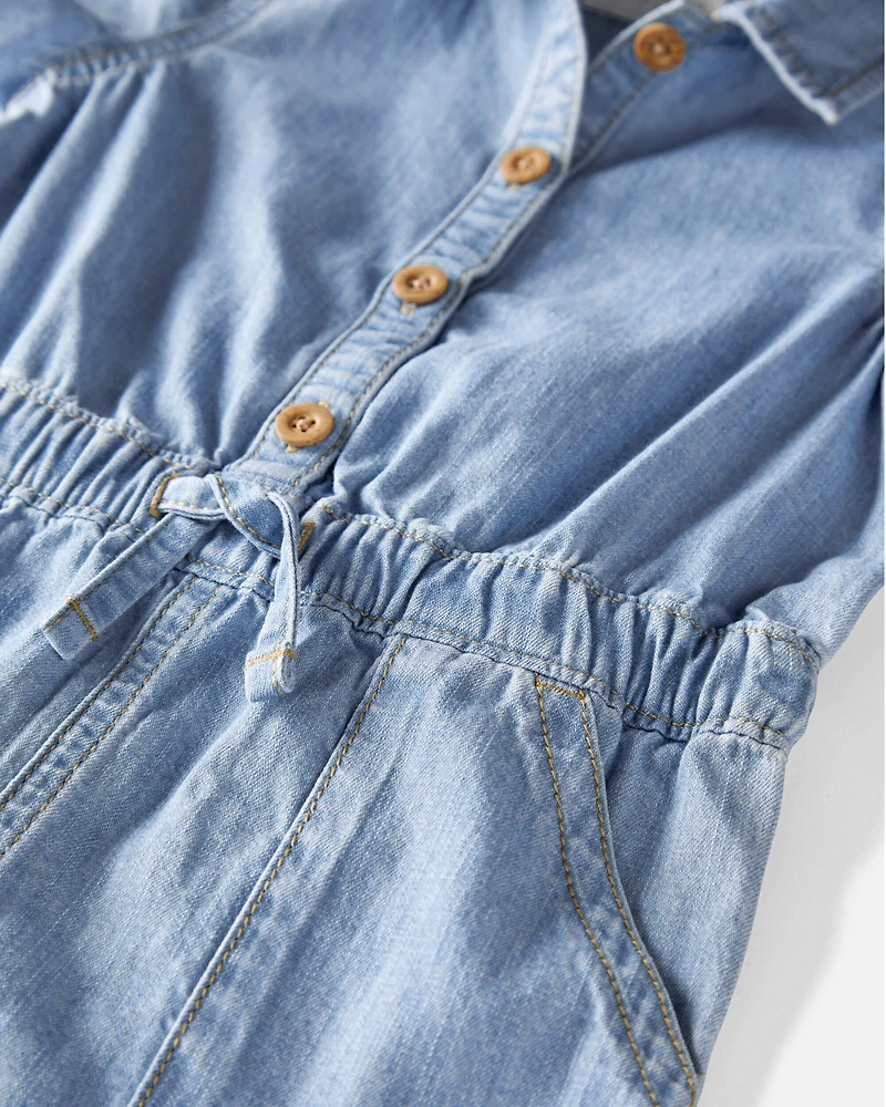 Toddler Organic Cotton Chambray Romper