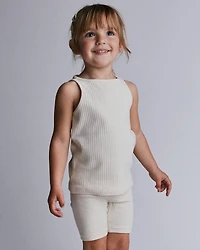 Toddler Girl Brooklyn Bike Shorts - Cream