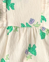 Baby Girl 3-Piece Fish Top & Short Set - Purple/Ivory
