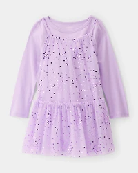 Toddler Girl Star Princess Tulle Dress - Purple