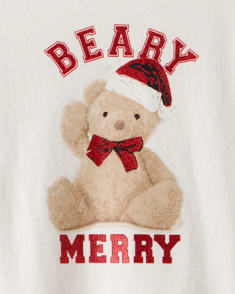 Girls Berry Merry Long-Sleeve Graphic Tee - Cream