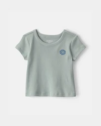 Baby Girl OshKosh Logo Ribbed Top - Green
