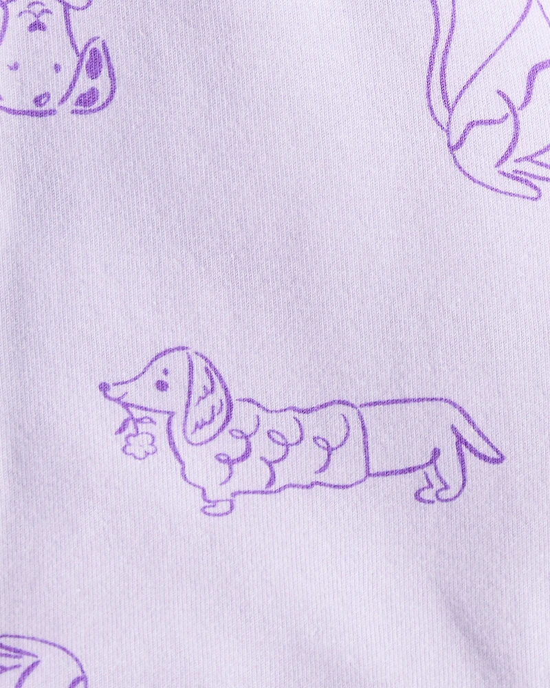 Baby Girl Dog Print Pull-On Flare Stretch Leggings - Purple