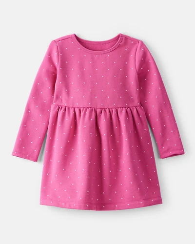Toddler Girl DayDream Fleece Polka Dot Knit Dress - Pink